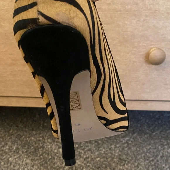 Zebra Print Calf Hair Heels - Picture 8 of 10